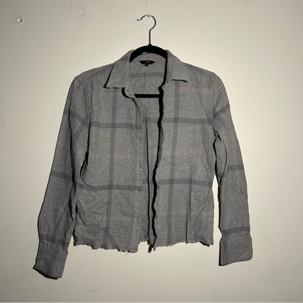 Grey cotton plaid top